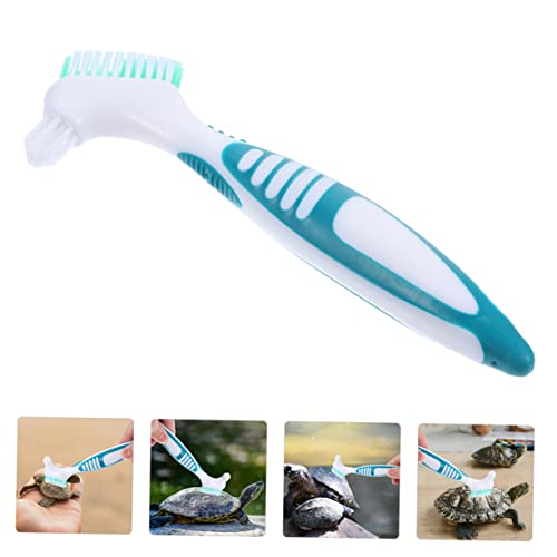 Turtle Shell Cleaning Brush Double-Head Compact Tool with Ergonomic Handle for Aquatic Turtle and Tortoise Care Removes Mud Dirt from Shell and Tank 6.29X1.96X0.59In - color: As Shown 1