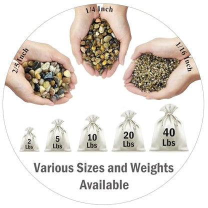 20lbs Fish Tank Sand, 1/16 inch Small Aquarium Gravel. Decorative Pea Gravel River Rocks for Air Plants, Vase Fillers, Landscaping and Succulent Soil Cover - size: 1/16 Inch