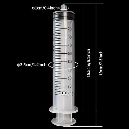 2pcs 100ml Large Plastic Syringe with 2pcs 47in Handy Plastic Tubing and Luer Connections for Scientific Labs, Measuring, Watering, Refilling, Filtration, Feeding
