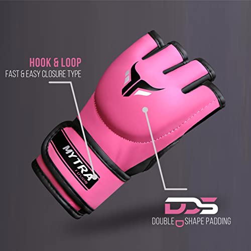 Mytra Fusion MMA Gloves Womens Sparring Gloves for Kickboxing Muay Thai Training Cage Fighting and Mixed Martial Arts Grappling Gloves