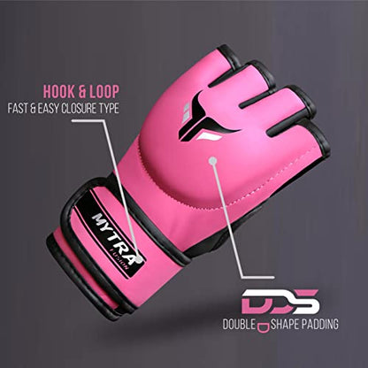 Mytra Fusion MMA Gloves Womens Sparring Gloves for Kickboxing Muay Thai Training Cage Fighting and Mixed Martial Arts Grappling Gloves