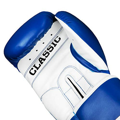 Title Classic Pro Style Training Gloves 3.0 - Boxing Gloves, Boxing Training Gloves, MMA Gloves, Oz Training Gloves, Kickboxing Gloves, Punching Bag Gloves, Sparring Gloves - color: Blue/White, size: 16 oz