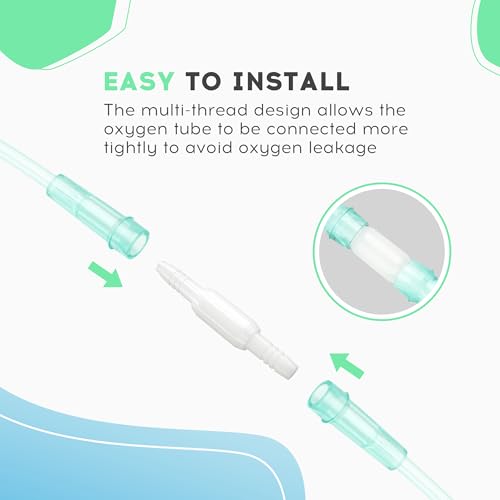 Oxygen Tubing Swivel Connectors – 10-Pack Leak-Proof 360-Degree Rotatable Oxygen Tube Connectors, Oxygen Connector Avoid Tangles