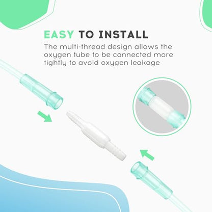 Oxygen Tubing Swivel Connectors – 10-Pack Leak-Proof 360-Degree Rotatable Oxygen Tube Connectors, Oxygen Connector Avoid Tangles