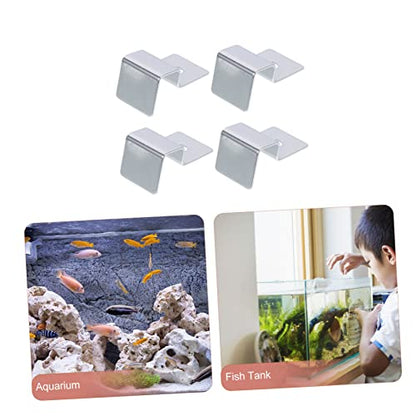FOMIYES 16pcs Stainless Steel Fish Tank Lid Holders Aquarium Glass Cover Clips Support Bracket for Thick Glass for Fish Tank Accessories