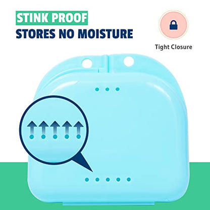 Retainer Case 2 Pack, Vented Mouth Guard & Aligner Case Holder - color: Bluish, size: Pack of 2