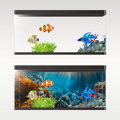 Aquarium Background, Ocean Fish Tank Background, Terrarium Background Cloth 40 x 18 inches - color: 1 pack, size: 40X18in