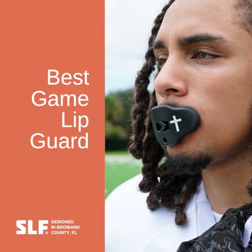 SLEEFS Classic Football Mouthguard with Bold Designs and Removable Strap - color: Cross Black