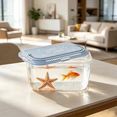 4 Pack Catch Plastic Beach Aquarium Carrier Cage with Handle, Release Aquarium Box Fish Transport Container Portable Tank for Collecting Fishes Crabs Sea Creatures for Summer Beach Party Favors