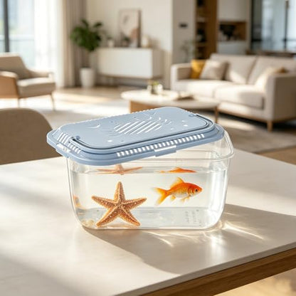 4 Pack Catch Plastic Beach Aquarium Carrier Cage with Handle, Release Aquarium Box Fish Transport Container Portable Tank for Collecting Fishes Crabs Sea Creatures for Summer Beach Party Favors