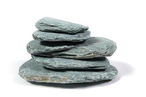 River Slate Stone Natural Rocks(18lbs, 3~9 inches,13pcs) for Aquariums, paludariums, Terrariums, Reptile, and Amphibian Enclosures Decorative of Stream's Caves and Caverns - size: 15 River Slate Stone(3-9 inches,18lbs)