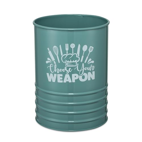 dudki Metal Cutlery Holder & Spoon Stand for Kitchen - Spoon, Knife, Fork, Chopstick, Cutlery Holder Kitchen Organizer Stand Dining Multifunctional Stand Choos Your Weapon (Moss-Green) - color: Moss-Green