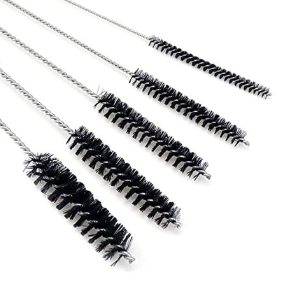 Antrader 15Pcs 4 Inch Nylon Tube Brushes Set Straw Straw Brush Kit Carb Carburetor Cleaner Small Wire Brush Cleaning Brushes Clean Tools Black