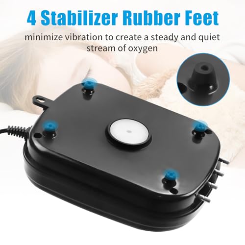 AQUANEAT Aquarium Air Pump 300GPH, for up to 200 Gallon Fish Tank, Powerful Hydroponic Aerator Pump, Adjustable Oxygen Bubbler