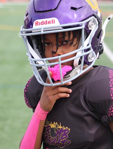 Loudmouth Football Mouth Guard - 3D SpikeSurge Football Mouthpiece with Strap, Fits Adult & Youth, Mouth Guard Football Accessories (Fluorescent Pink) - color: Fluorescent Pink