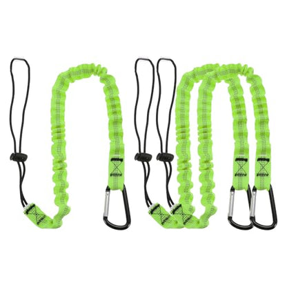 MECCANIXITY Retractable Tool Lanyard 3ft with Single Aluminum Buckle and Adjustable Loop End, Maximum Weight Limit 10KG / 22lb, Safety Fall Protection Tools Leash, Green 3 Pack - color: Green, size: 3ft