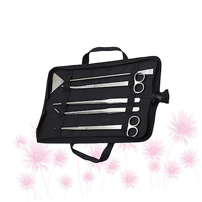 GANAZONO for Aquariums 5-piece Tool Set Scissor Tweezer Scraper Ideal for Fish Tank and Maintenance