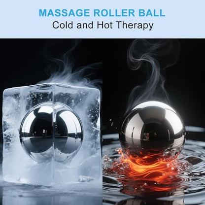 Massage Ice Roller Ball Cold & Heat Therapy Plantar Fasciitis Roller | Alleviating Shoulder, Arms, Back, Legs, Calves or Muscle Tension, Perfect for Workouts Relaxation - color: Blue+black