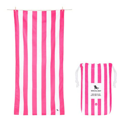 Dock & Bay Quick Dry Beach Towel - Cabana - Phi Phi Pink - Extra Large - color: Cabana - Phi Phi Pink, size: Extra Large (200x90cm, 78x35")