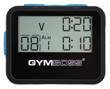 Gymboss Interval Timer and Stopwatch and Watchstrap - Bundle - color: Black W/ Blue Buttons