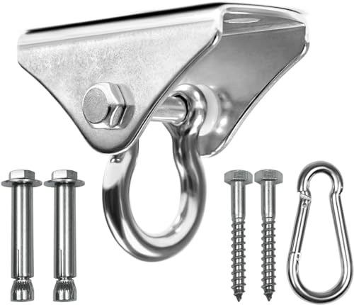 Yes4All Punching Bag Hanger, Stainless Steel Swivel Chain with 4 Snap Hooks for Heavy Bag, Gym Swing, Trapeze, and Hammock - color: Hangers 180 Degree Rotation