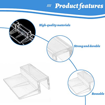 Aquarium Cover Clip, 8 Pcs 6/8/10/12mm Glass Fish Tanks Cover Clip Clear Color Acrylic Aquarium Cover Clip Support Holder Universal Lid Clips for Rimless Aquariums (8MM) - color: 8MM
