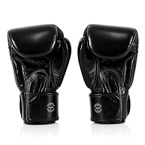 Fairtex BGV1 ONE Boxing Gloves, Leather Muay Thai MMA Kickboxing Training - color: Black, size: 12 oz