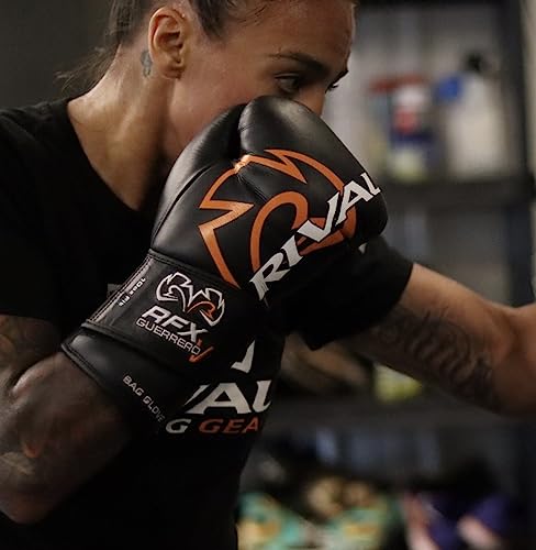 RIVAL Boxing RFX-Guerrero-V Bag Gloves, Multi-Layered Inner Foam Padding (HDEF), Premium Leather, Wrist Lock 2 System - color: Red/Black, size: 8 oz.