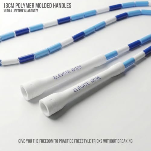 Elevate Rope Beaded Jump Rope, 1 in Beads, 10 ft Adjustable, Segmented - color: Storm