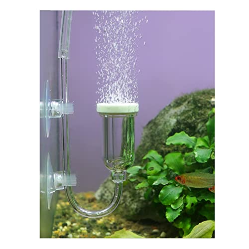Aquarium Air Stone, Fish Tank Bubble Diffuser High Dissolved Oxygen Airstones for Air Pump Accessoriess with 1 Check Valve, 2 Suction Cup for Aquarium Pond Hydroponic - size: 1 inch