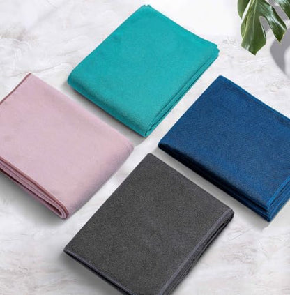 Heathyoga Yoga Mat Towel Non Slip for Hot Yoga Towel with Silicone Grip & Free Spray Bottle, 72"X26" Extra Large Microfiber Yoga Towel for Bikram, Pilates, Fitness - color: Blue