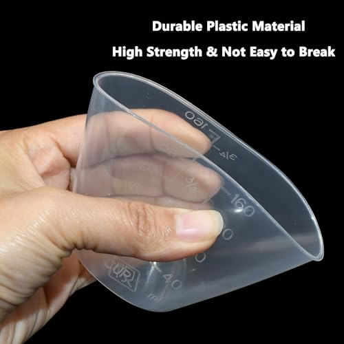 4 Pcs Plastic Transparent Rice Measuring Cups, 160ml 3/4 Cup Rice Cooker Cup Small Laundry Measuring Cup for Cooking,Dog Cat Food Measuring