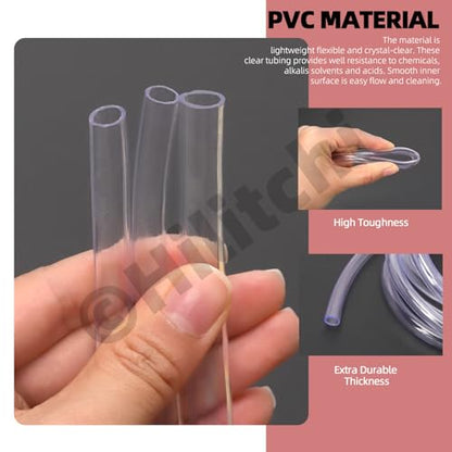 Hilitchi No.2 Clear Tubing Assortment with Hose Barb Fittings Kit Flexible Plastic Tube Hose Set For Home Repair Water Oil Transfer Aquarium