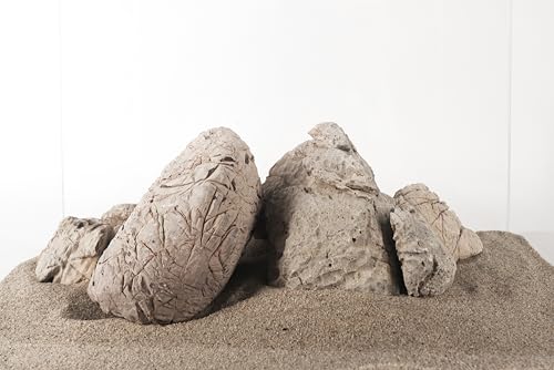 Elephant Skin Stone Natural Multi-Texture Rocks Grey(18lbs, 3~9 inches,7pcs) for Aquarium, Paludarium, Terrariums, Landscaping, Decorative of Caves, Waterfalls, Cliffs - size: 16 Elephant Skin Stone Grey(3-9 inches,18lbs)