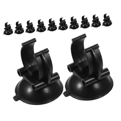 Yardwe 12pcs Aquarium Suction Cups with Clips for Fish Tank Hose Tubes Replacement Holders for Pump and Heater Black Suction Clip Organizers for Air Hose Accessories