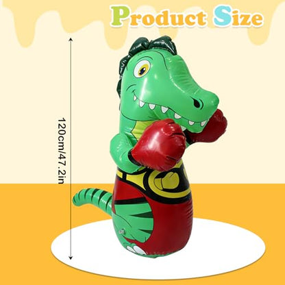 Inflatable Dinosaur Punching Bag, 47" Blow up Boxing Dinosaur