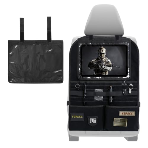 Universal Tactical Patch Display Board Hook & Loop Panel and Tactical MOLLE Seat Organizer for Trucks/SUVs - style: Seat Organizer&Tablet Pocket