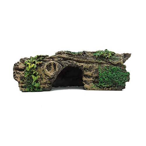 Aquarium Decorations Resin Hollow Tree Trunk Ornament, Bettas House Cave Wood House Decor for Fish Tank (HS-SP207)