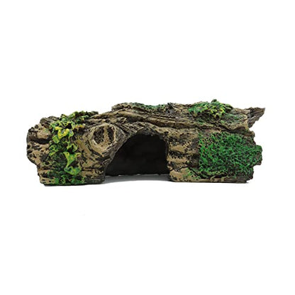 Aquarium Decorations Resin Hollow Tree Trunk Ornament, Bettas House Cave Wood House Decor for Fish Tank (HS-SP207)