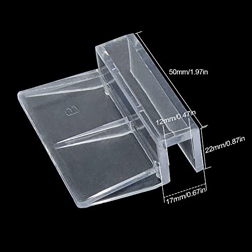 Saim 8PCS Acrylic Aquarium Cover Clip Fish Tank Glass Cover Clip Support Holder Universal Lid Clips for Rimless Aquariums (12mm)