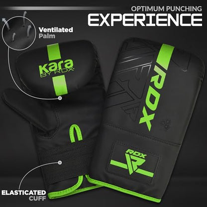 RDX Bag Gloves Boxing Punching Mitts, Maya Hide Leather, Padding, Ventilated Palm, MMA Heavy Punch Training, Muay Thai Kickboxing Focus Pads Double End Speed Ball Workout, Adult Men Women - color: Green