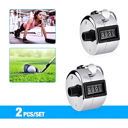 2PCS SET Portable 4 Digit HandHeld Number Click Golf Counter Tally Recorder