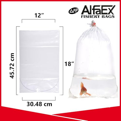 Fishery Bags 12 Inches Leak Proof Rounded Bottom Corners Clear Plastic Fish Bags for Marine and Tropical Fish Transport. (12" x 18" / 100 Pack / 2.25 Mil) - size: 12" x 18" / 100 Pack / 2.25 Mil