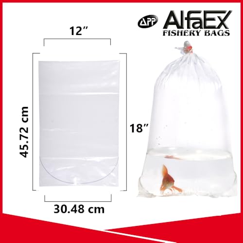 Fishery Bags 12 Inches Leak Proof Rounded Bottom Corners Clear Plastic Fish Bags for Marine and Tropical Fish Transport. (12" x 18" / 50 Pack / 3 Mil) - size: 12" x 18" / 50 Pack / 3 Mil