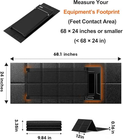 Treadmill Walking Pad Mat for Carpet, for Hardwood Floors, 68"x24", Mat for Under Treadmill/Walking pad/Bike on Carpet, 1/5" Thick Exercise Equipment Mat, No Slip, Noise Shock Absorption (Pack of 2) - size: 68.1"L x 24"W x 0.2"Th (Pack of 2)