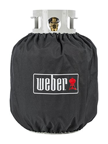 Weber 20 lb Propane Tank Cover – Weather‑Resistant Polyester with UV Inhibitors, Fits Standard Propane Tanks, Drawstring for Secure Fit, Durable, Fade-Resistant - Grill Accessories - size: 20 Lb