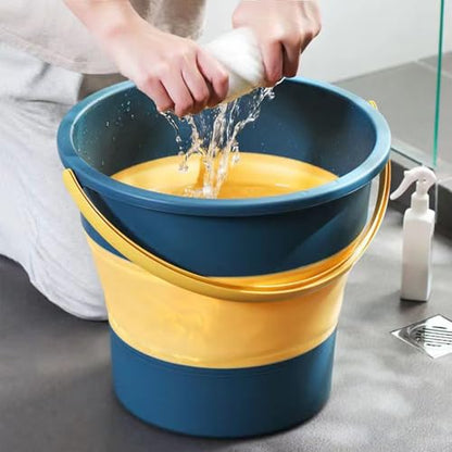Collapsible Bucket 4.5 Gallon/17L Large Plastic Household Cleaning Mop Buckets Foldable Water Bucket for Car Wash Fishing Camping Beach (Blue)