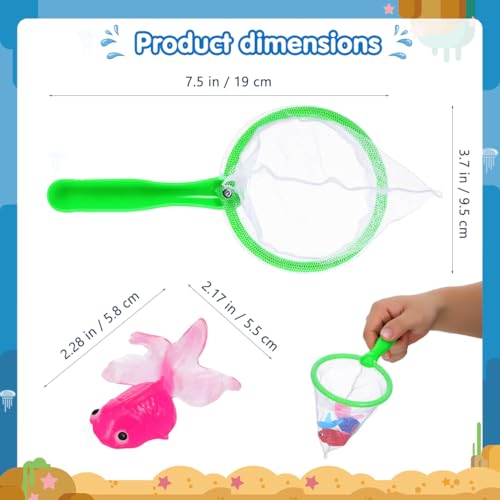 TOYANDONA Bath Toys for Toddlers - Bathtub Toys Fishing Net with 6pcs Floating Fish for Kids Babies Water Play Swimming Pool Bath Shower Fishing Game (Random Color)