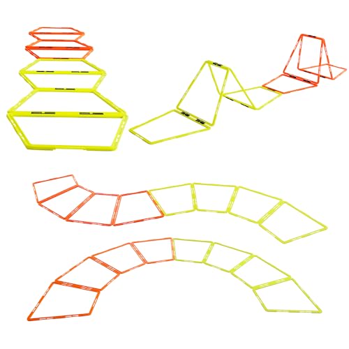 Trapezoid Agility Rings for Speed Training & Agility Footwork Training Speed Hurdles Ladder with Carrying Bag - size: 6 Rings