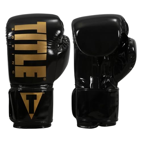 TITLE Boxing Inferno Intensity Elastic Training Gloves - color: Black/Gold, size: 18 oz